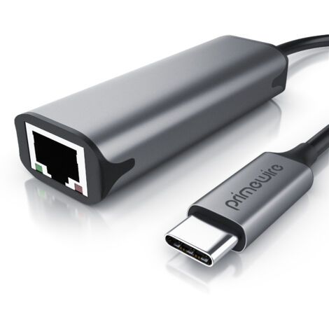 Primewire Netzwerkadapter USB 3.2 Typ C auf RJ45 Buchse LAN Adapter mit USB Typ C