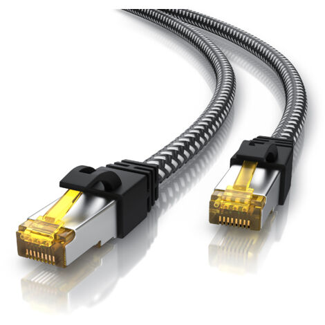Primewire Patchkabel CAT 7 Rohkabel mit Baumwollummantelung  - Gigabit Ethernet LAN Kabel - 10 Gbit/s - S/FTP PIMF Schirmung - Netzwerkkabel - 25m