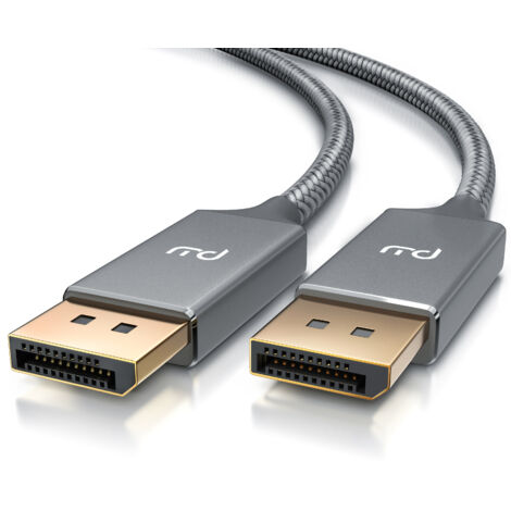Primewire Premium DisplayPort auf DisplayPort Kabel mit Nylonummantelung 8K 7680 x 4320 @ 60 Hz mit DSC - 1m