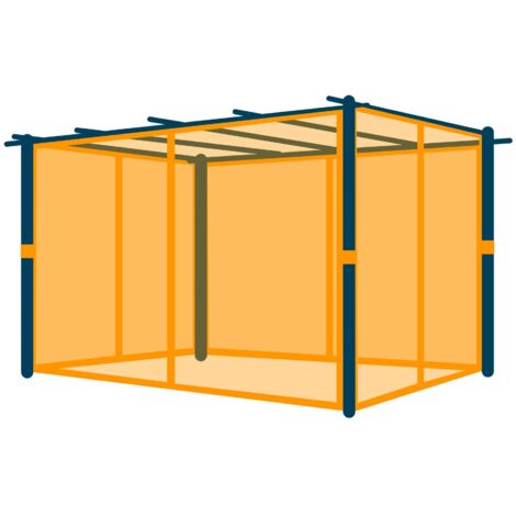 PRIMEYARD Moskitonetze für Pergola Classic 3x4 m - Polyester - mit Schienensystem und Reißverschluss - champagnerfarben