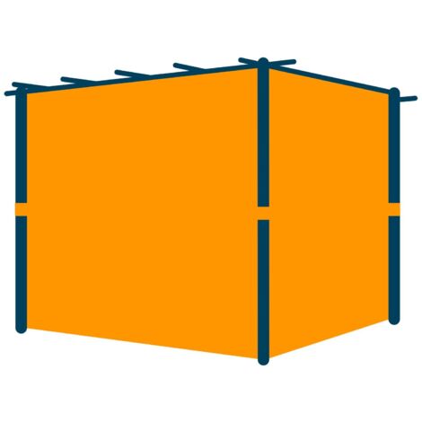 PRIMEYARD Seitenteile für Pergola Classic 3x3 m - ca. 180 g/m² Polyester - mit Schienensystem und Reißverschluss - grau