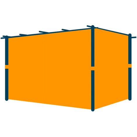 PRIMEYARD Seitenteile für Pergola Classic 3x4 m - ca. 180 g/m² Polyester - mit Schienensystem und Reißverschluss - champagnerfarben
