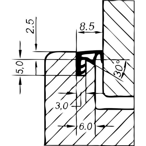 Primo ACF 5891 Überschlagdichtung (Schallschutz) Dichtung  Kunststoff weiß