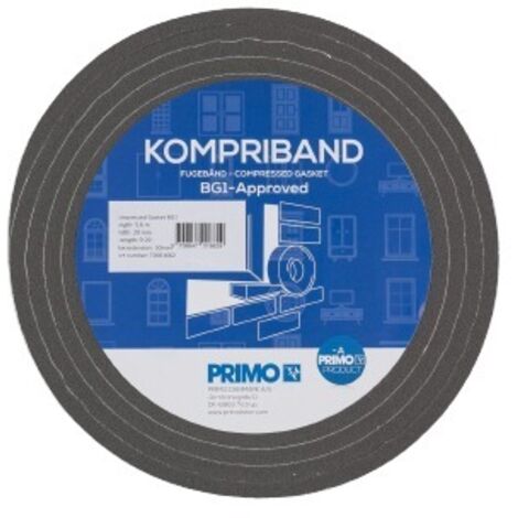 Primo Kompriband 5,6m 20x9-20mm Fugendichtband Dichtungsband Quellband FensterPrimo Kompriband 5,6m 20x9-20mm