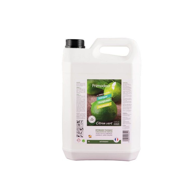 Primodeur - Détergent désinfectant surodorant 3D - citron vert - 5 l