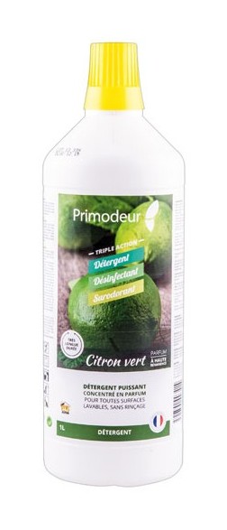 Primodeur - Détergent désinfectant surodorant 3D - citron vert - 1 l