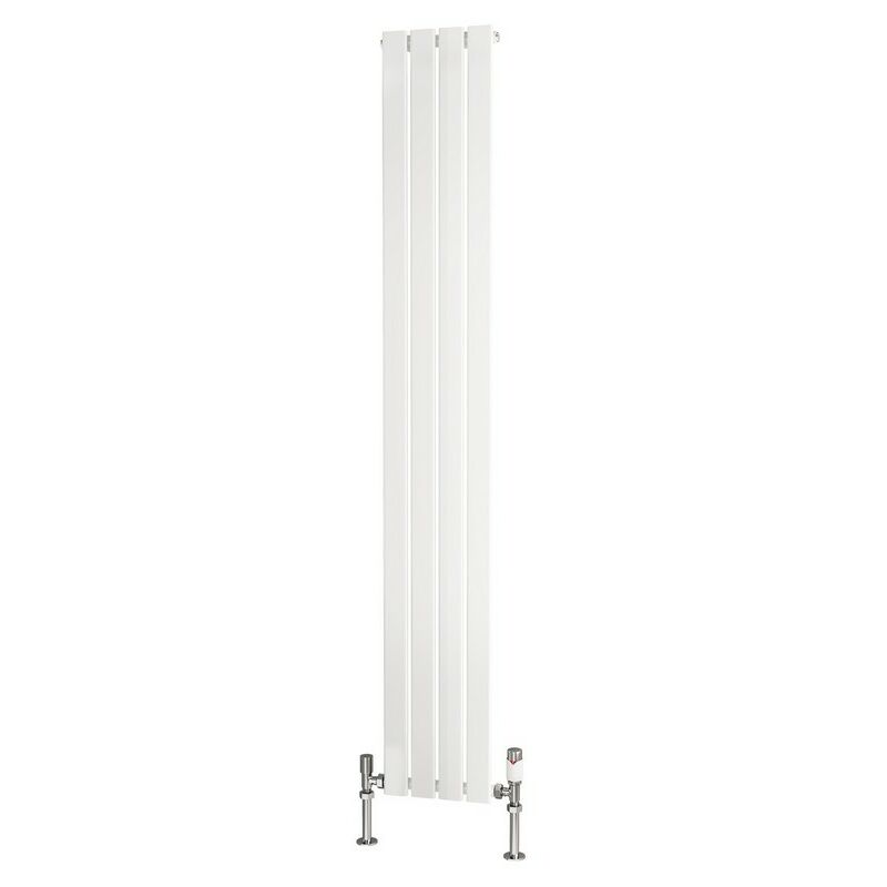 Flat Tube Steel White Vertical Designer Radiator 1800mm x 275mm Single Panel - Central Heating - Primus