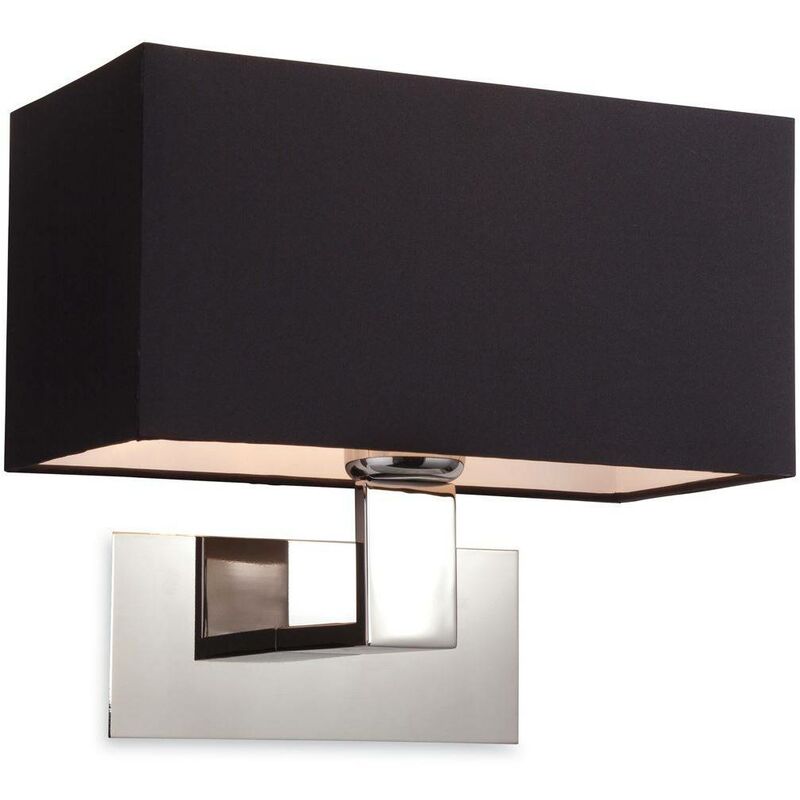 Firstlight Prince - 1 Light Single Indoor Wall Light Polished S/Steel, Black, E27