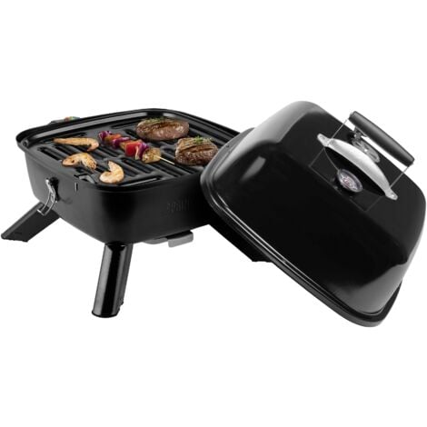 Princess 01.112256.01.001 électrique, charbon de bois Barbecue thermomètre dans le couvercle noir Y317172