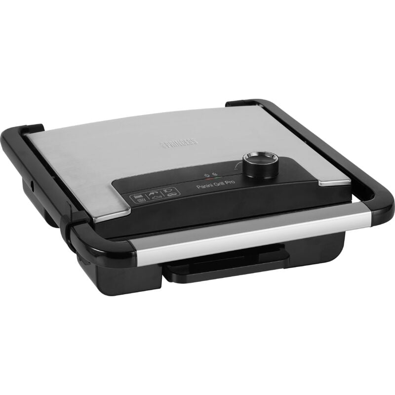 01.112425.01.001 électrique Grill à panini revêtement anti-adhésif, voyant lumineux, rabattable noir - Princess
