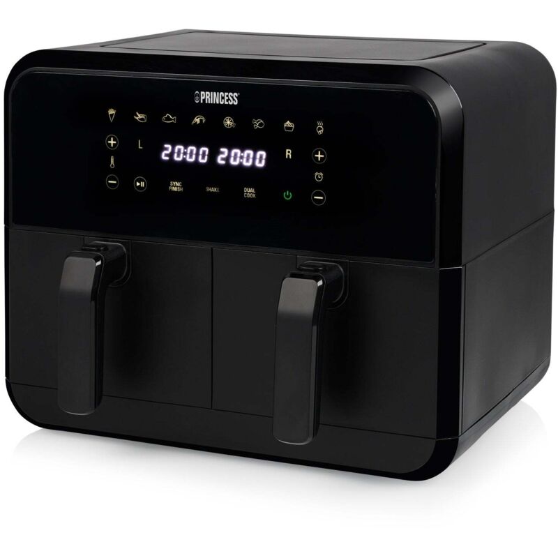 Princess - Friteuse double 8 l 2400 w avec écran noir
