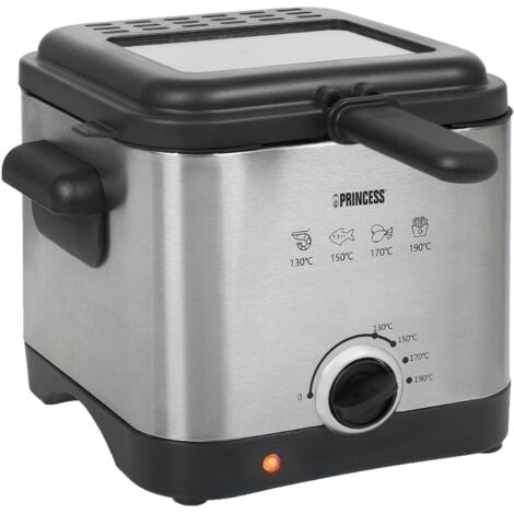 Princess 01.182612.01.001 Mini Friteuse Noir Acier 1.5L