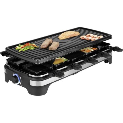 Princess 162650 Appareil à raclette 10 poêlons, revêtement anti-adhésif, fonction grill, filaire, voyant lumineux noir