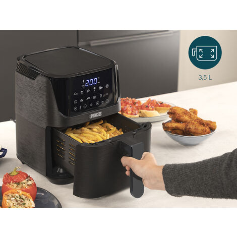 Princess 182031 Single 3,5 L Heißluftfritteuse mit 1350 W Leistung Schwarz