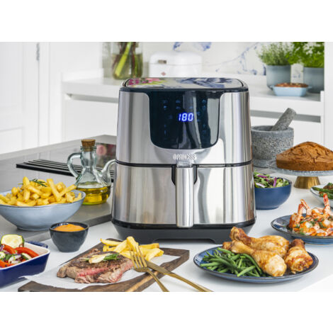 Princess 183312 Single 5,5 L Freistehend 1700 W Heißluftfritteuse Silber