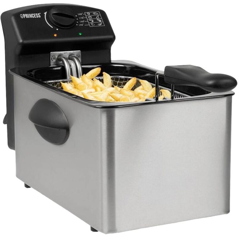 Princess - 01.182642.01.001 Friteuse 4 l 2000 w voyant lumineux, revêtement anti-adhésif, protection contre la surchauffe