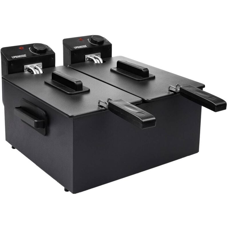Princess - 183028 Double friteuse zone froide 6 l 2x 1800 w noir