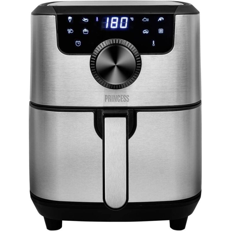 Princess - 182033 Friteuse à air chaud 4.5 l 1 500 w argent (mat), noir