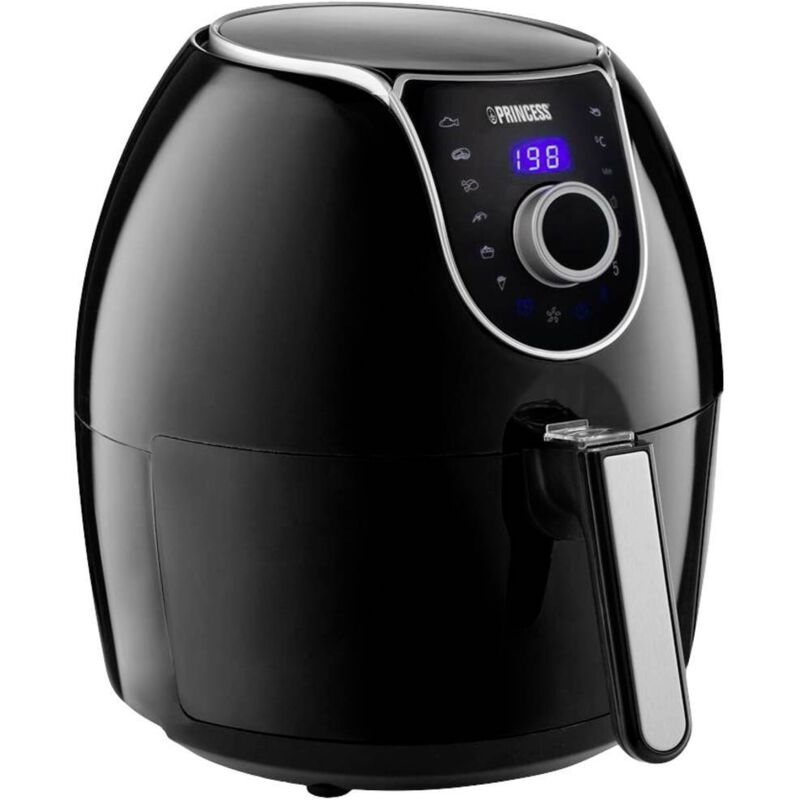 Princess - 01.182055.01.001 Friteuse à air chaud 5.2 l 1700 w revêtement anti-adhésif, avec écran, fonction minuteur noir