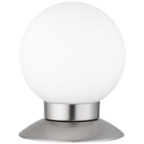 PRINCESS LAMPADA DA TAVOLO LED 3W 250lm, 3000K METALLO ACCIAIO TOUCH DIMMER DIFFUSORE SFERA VETRO H.13CM