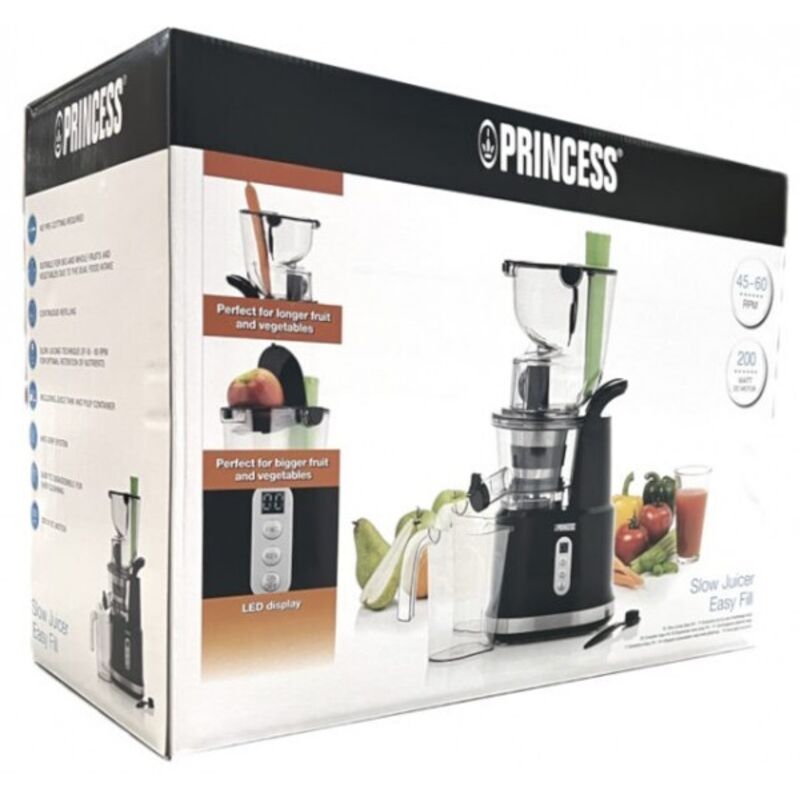 Princess 202045 Entsafter 0,9L Easy Fill 200W schwarz