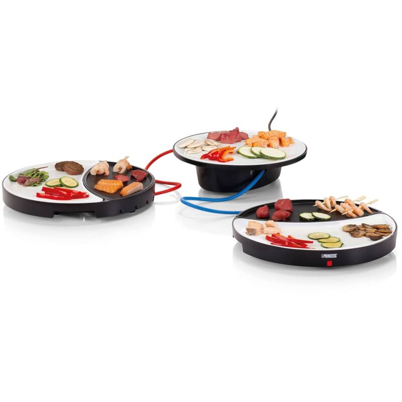 

Princess! - Princess Plancha sobremesa 2 personas Dinner4All blanco y negro 500 W - Blanco