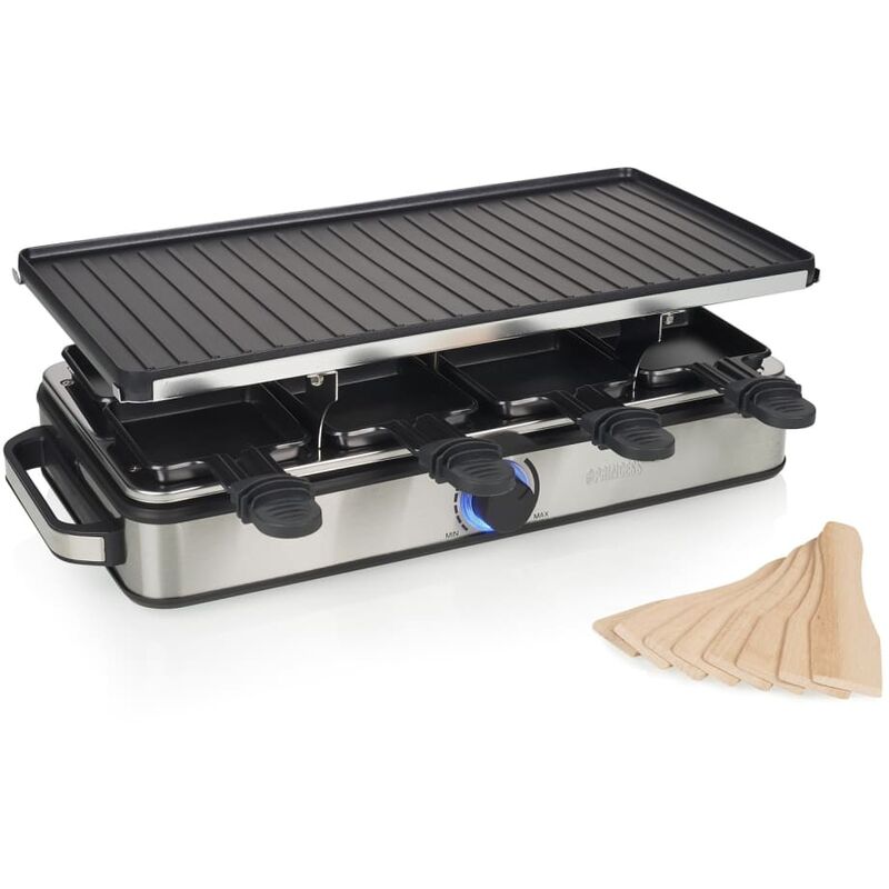 

Princess! - Princess Raclette grill para 8 personas Deluxe 1400 W - Plateado