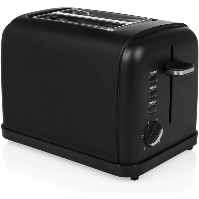 

Princess Tostadora de acero inoxidable negro mate 950W - Negro