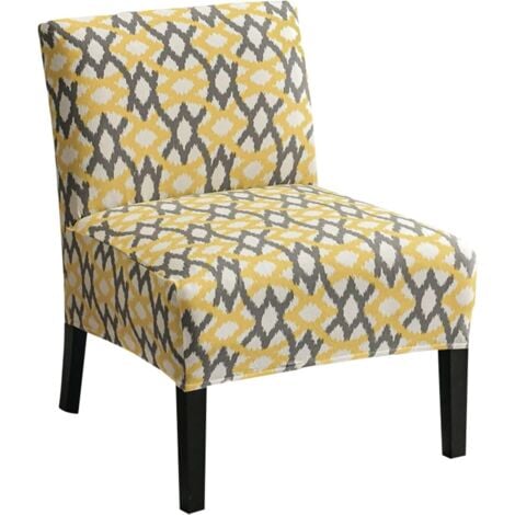 Printed Armless Chair Cover Stretch Armless Accent Chair Cover Removable Accent Chair Cover for Living Room Dining Room Hotel Armless Accent Chair,12