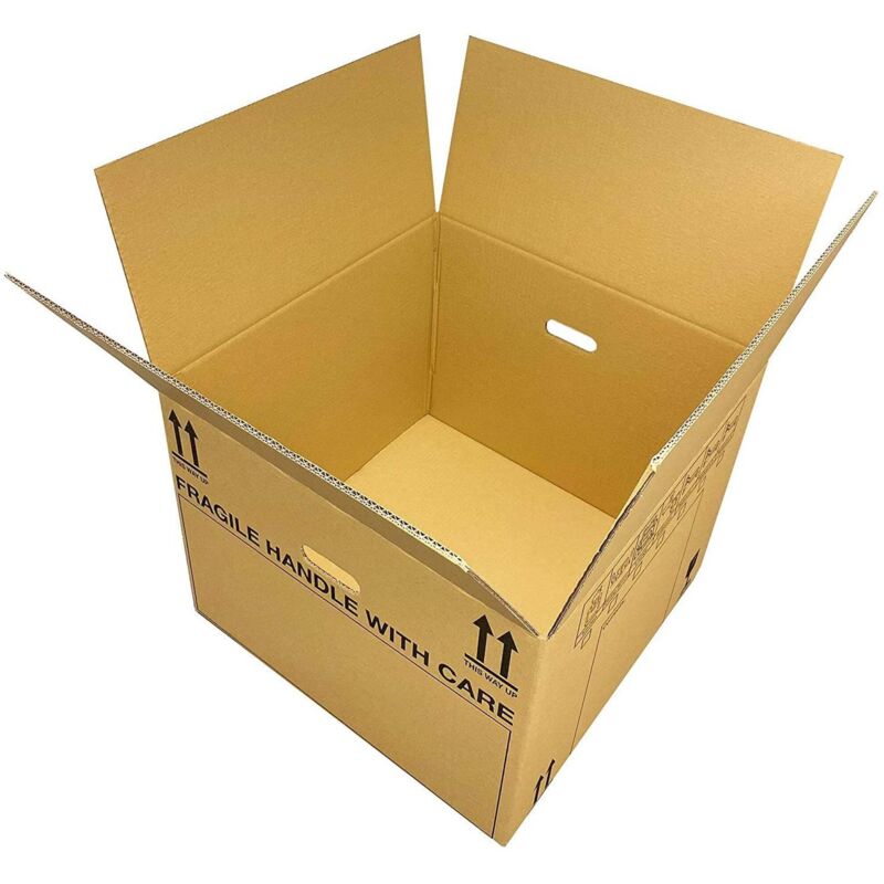 20 x New Print 21'' x 21'' x 16'' Printed Removal Cardboard Boxes With Checklist & Handles