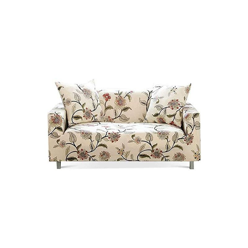 Printed Sofa Cover Elastic Sofa Cover Sofa Cover For Sofa And Loveseat Cover With Two Free Pillowcases(Flowers,Loveseat)