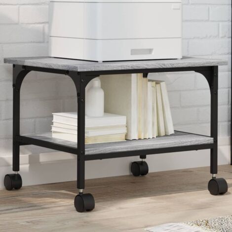 Printer Stand 2-Tier Grey Sonoma 50x40x38 cm Engineered Wood vidaXL
