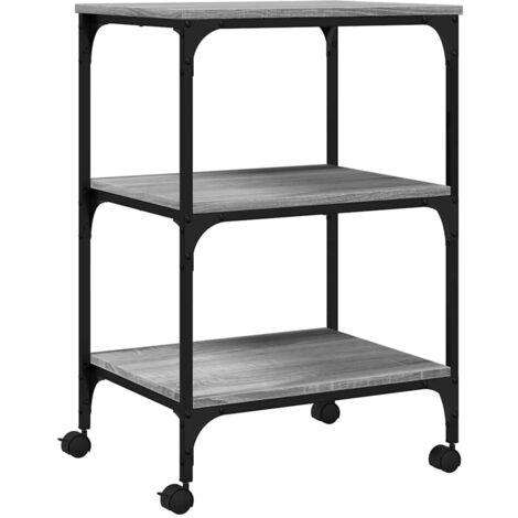 Printer Stand 3-Tier Grey Sonoma 50x41x75 cm Engineered Wood vidaXL
