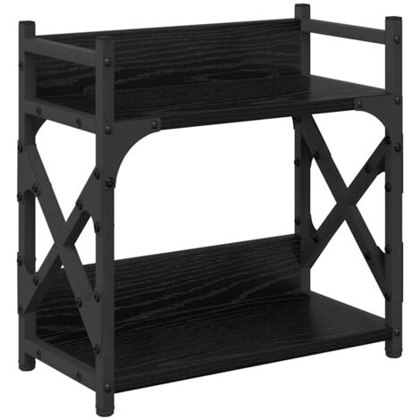 Printer Stand Black Oak 40 x 20 x 40 cm Engineered Wood vidaXL