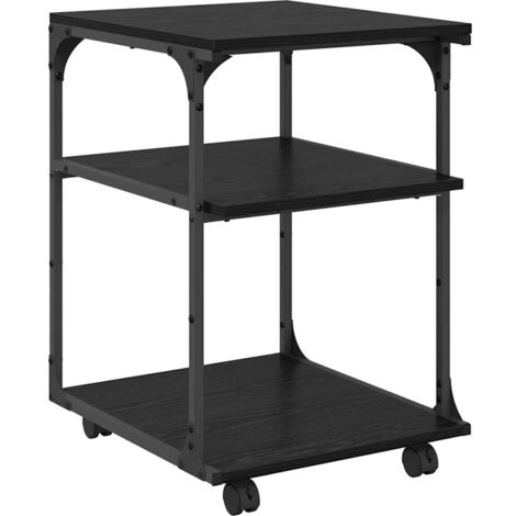 Printer Stand Black Oak 43 x 48 x 64 cm Engineered Wood vidaXL