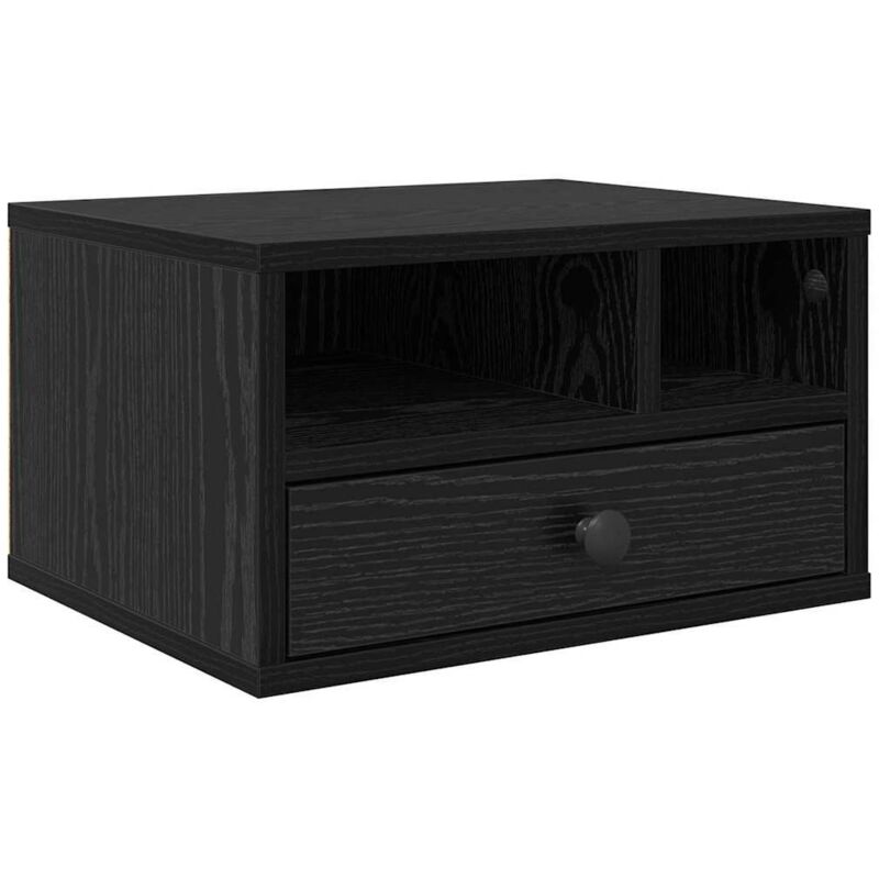 Printer Stand Black Oak 40 X 32 X 24 Cm Engineered Wood Vidaxl