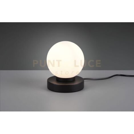 PRINZ II LAMPADA NERA E SFERA BIANCA  H 15CM 1 LUCE ATTACCO E14