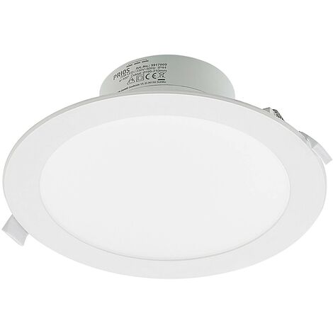 PRIOS Foco empotrado 'Rida' en Blanco de Aluminio
