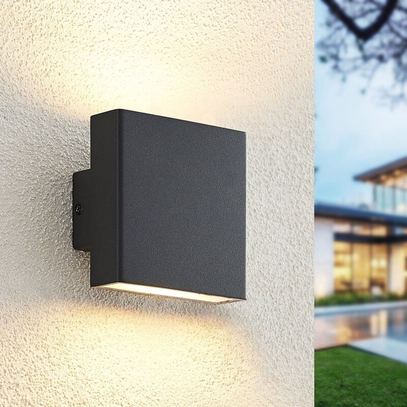 

Ploski aplique, 2 luces 10 cm antracita - Prios