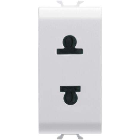 PRISE 1M 2 P+T 15A STD EURO-USA BL. SAT. GEWISS GW15287