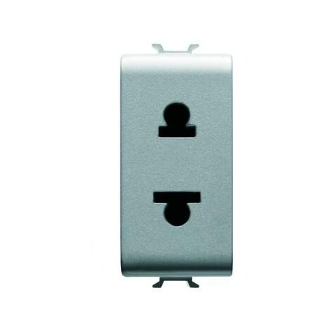 PRISE 1M 2 P+T 15A STD EURO-USA TITANE GEWISS GW14287