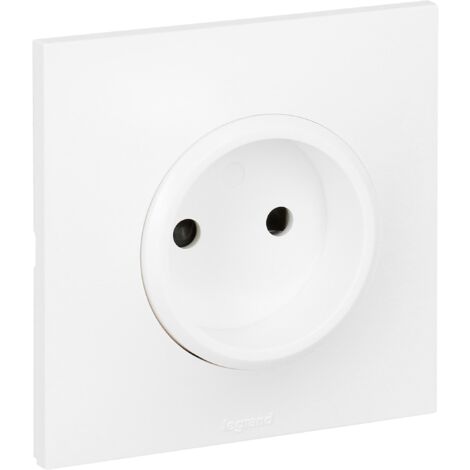 Prise 2 Pôles sans Terre 16A Blanche Neptune LEGRAND 091355