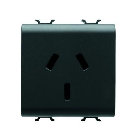 PRISE 2M 2 P+T 10A STD AUSTRALIEN NOIR GEWISS GW12306