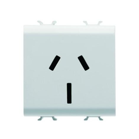 PRISE 2M 2 P+T 15A STD AUSTRALIEN BLANC GEWISS GW10307