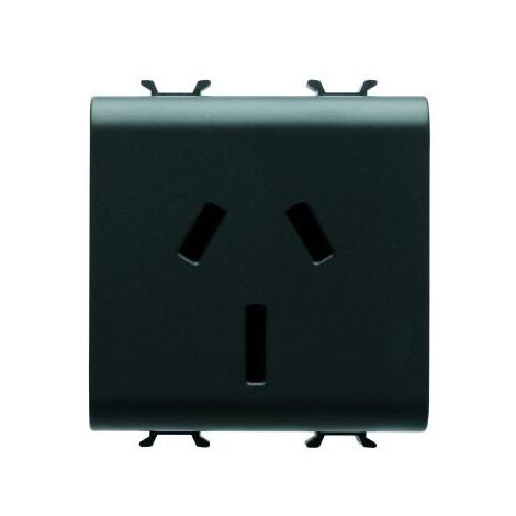 PRISE 2M 2 P+T 15A STD AUSTRALIEN NOIR GEWISS GW12307