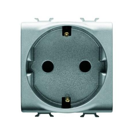 PRISE 2M 2 P+T 16A+BORNE STD SP TITANE GEWISS GW14341