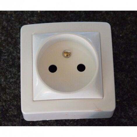 Schneider Electric – Prise de courant 2P à vis blanc polaire – Connexion sécurisée – Pour installations électriques domestiques – Indice de protection IP20