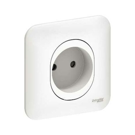 Prise 2P ECLIPSE Griffes Schneider Electric Ovalis + Plaque