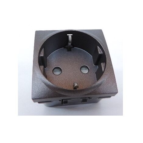 Prise 2P+T 10/16A standard allemand SCHUKO couleur graphite 2 modules encastré série Unica SCHNEIDER MGU3.057.12