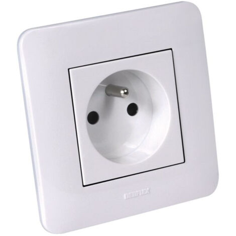 Prise 2P+T 16 A blanc brillant - DEBFLEX